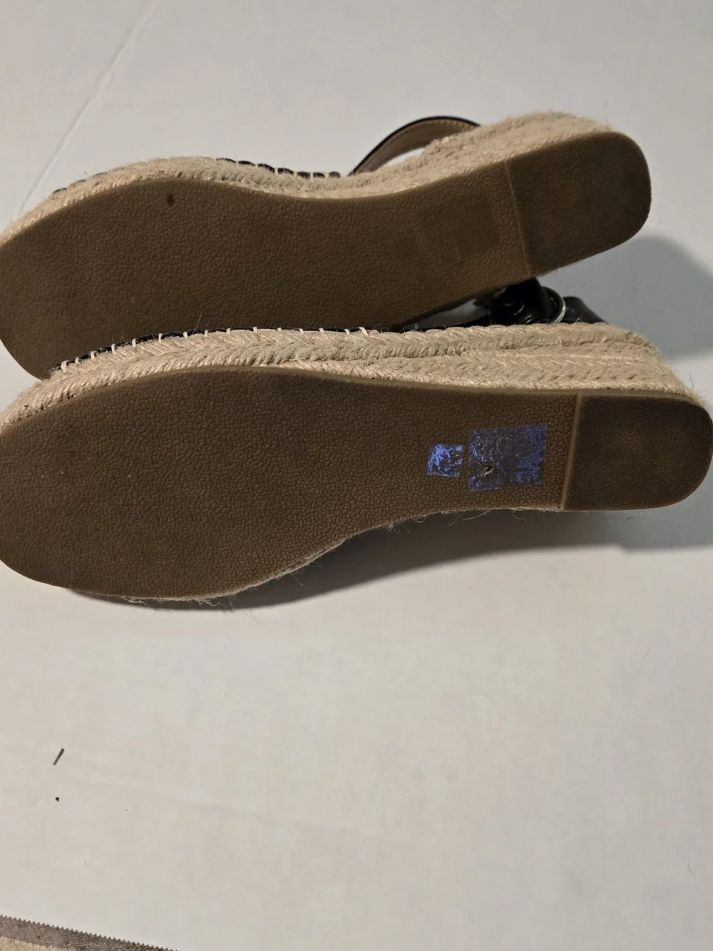 Journee Collection Black T-Strap Espadrille Wedge Sandals